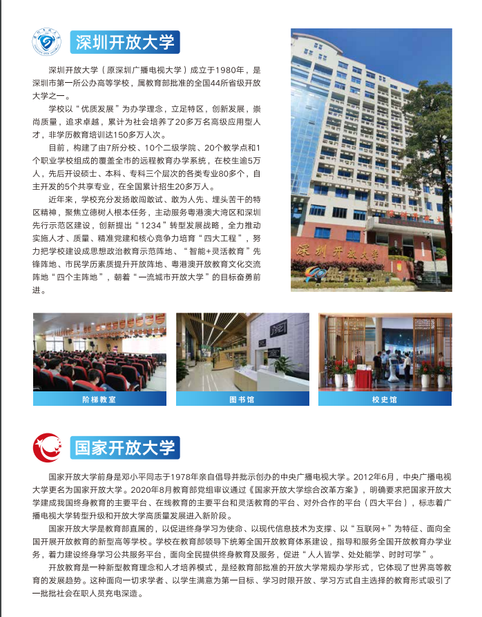 深圳開放大學（福田分校）2023春季招生簡章