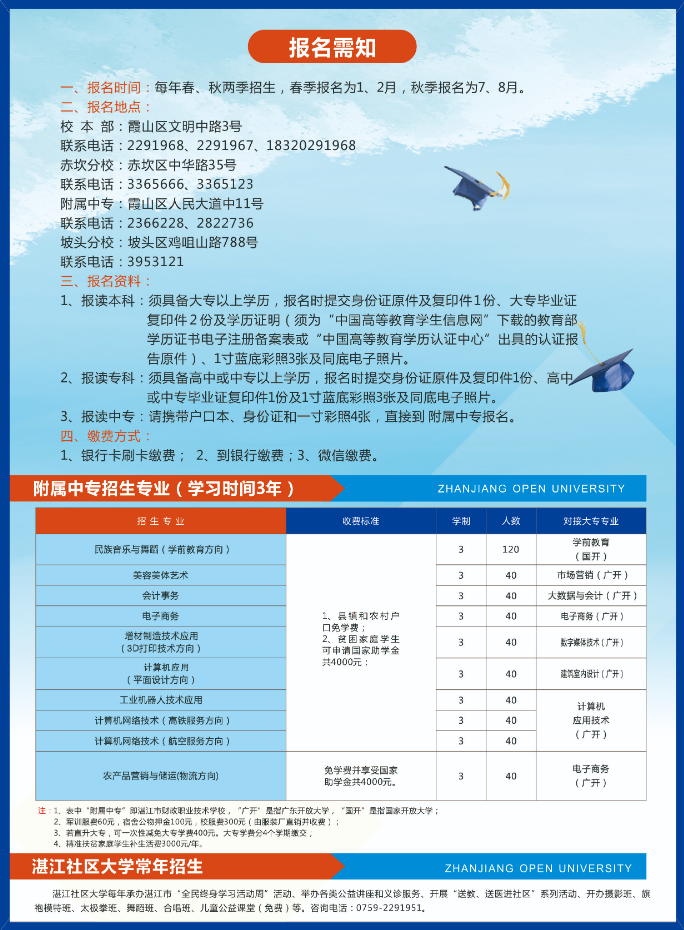 廉江開放大學2022年秋季中專、大專、本科招生簡章