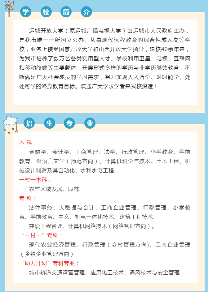 運城平陸開放大學2023年春季招生簡章