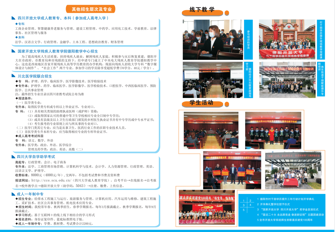 2023年德陽開放大學春季招生簡章