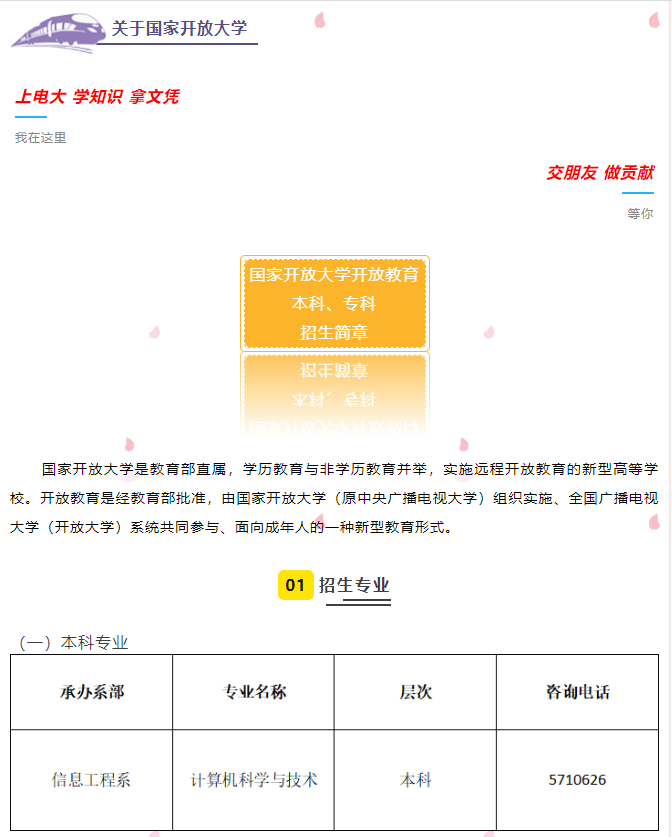 威海開放大學2022年本科、專科招生簡章