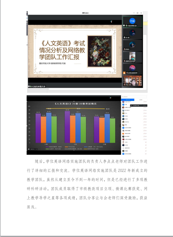 重慶開放大學系列公共英語教學研究中心組及課程網絡教學團隊教研會順利召開
