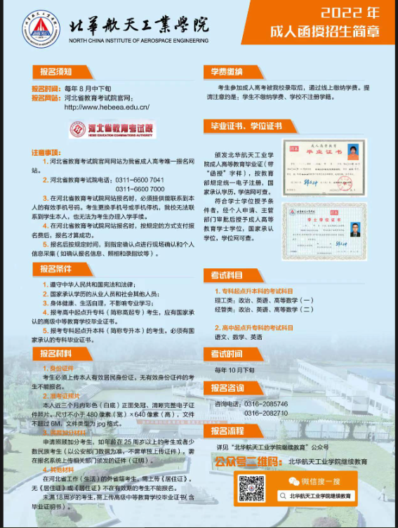 2022年華航函授招生簡章