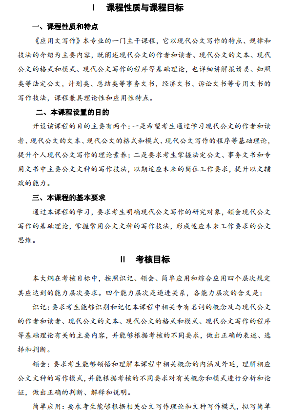 2024年江蘇自學考試大綱27007應用文寫作(高綱4222) 2024年江蘇自學考試大綱27007應用文寫作(高綱4222)