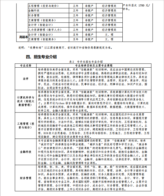 江西財經大學2025年高等學歷繼續教育招生簡章