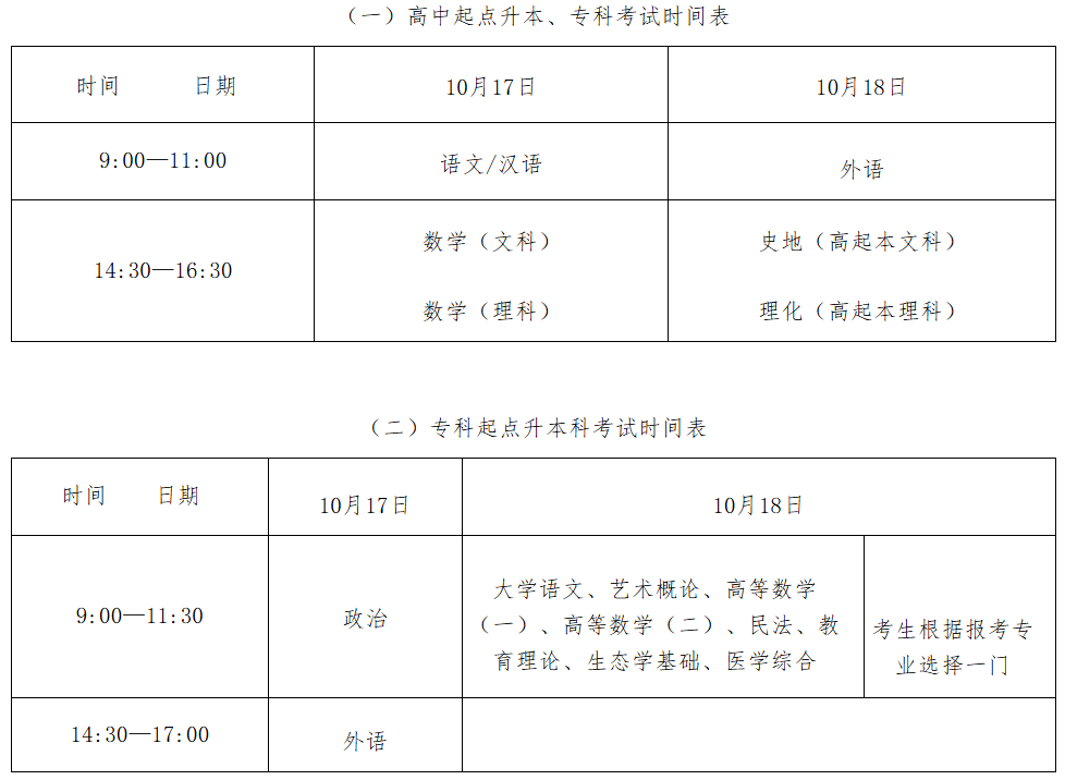 2026年四川省成人高考考試時間:10月17日至10月18日 2026年四川省成人高考考試時間:10月17日至10月18日