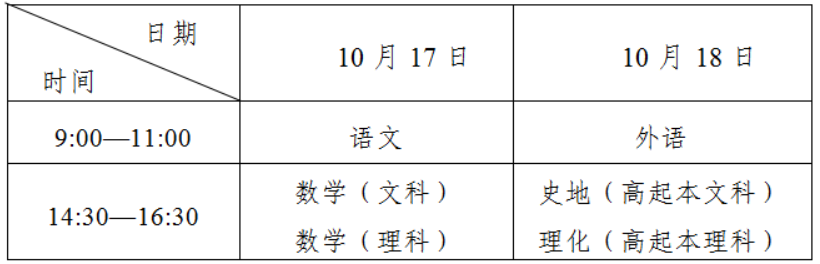 2026年全國成人高校招生統一考試時間表 2026年全國成人高校招生統一考試時間表