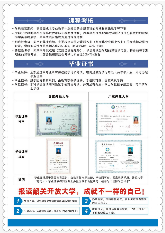 韶關開放大學（樂昌分校）2023年春季招生簡章