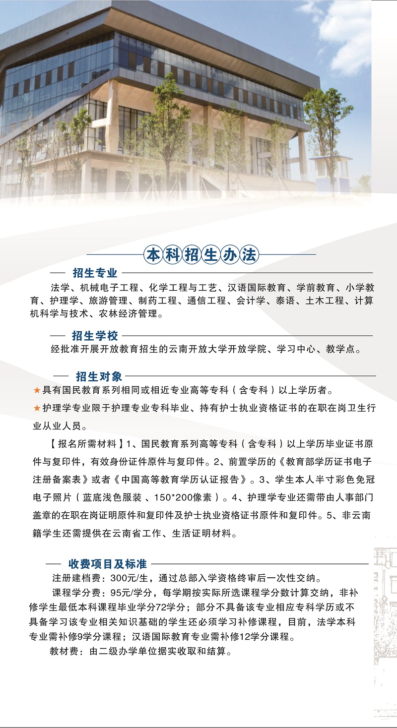 2023年春季云南蘭坪開放大學招生簡章