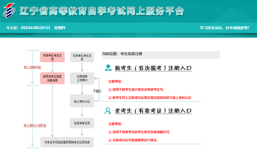 2024年下半年遼寧丹東市自考報名入口已開通